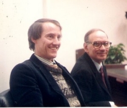 Lionel Woodman (a sinistra) insieme a Ennio Morricone