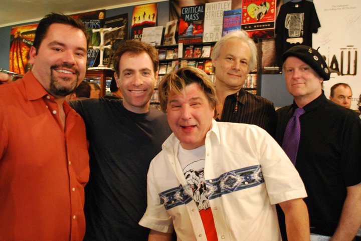 Da sinistra: MV Gerhard (La-La Land Records), Lukas Kendall, Christopher Young, Neil Norman (GNP/Crescendo) e Douglass Fake durante un meeting con i fan a Los Angeles, 2010