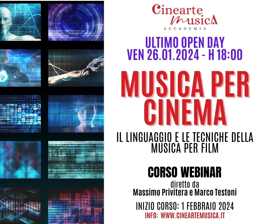 CORSO MUSICA PER CINEMA openday 26.01.24