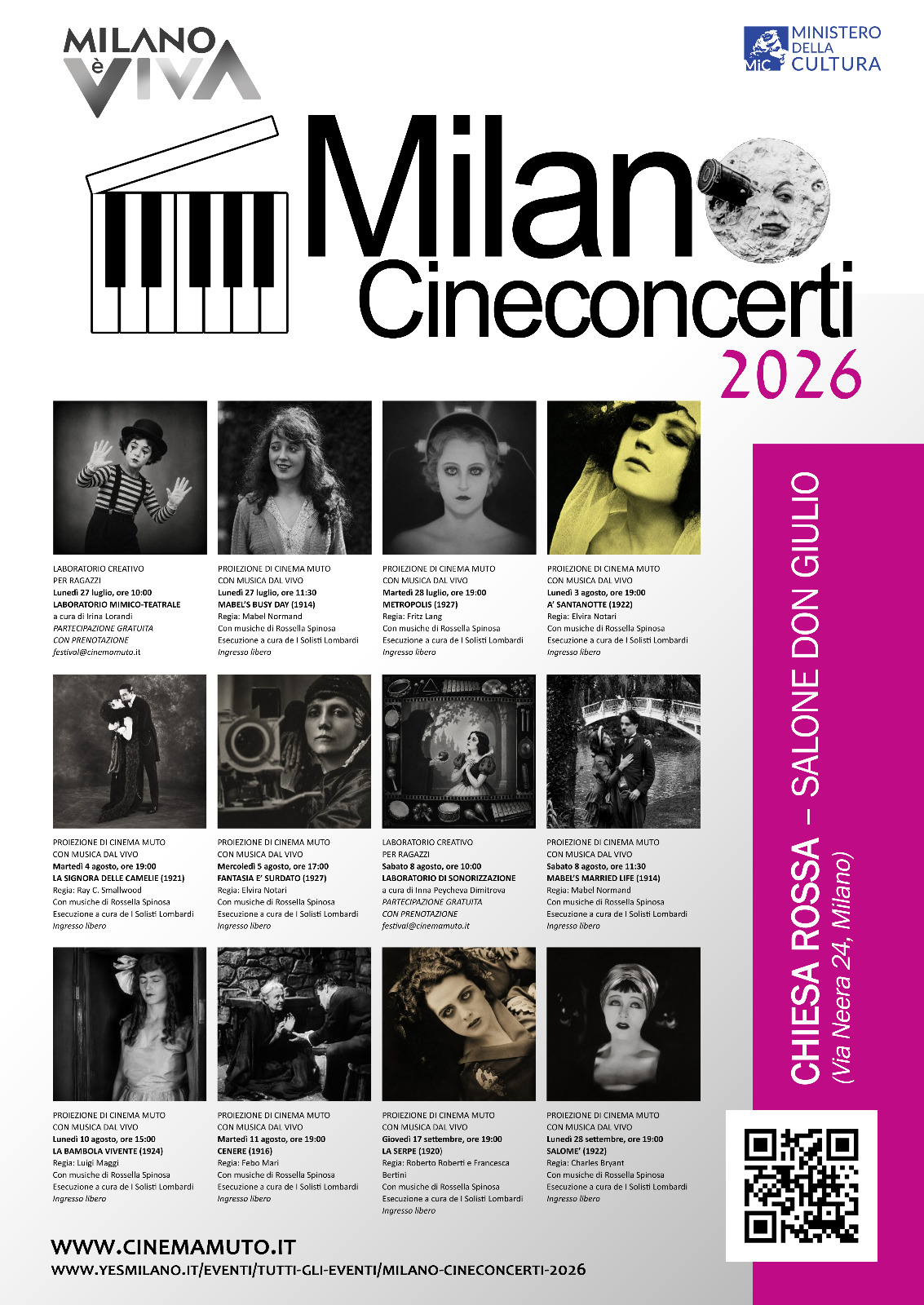 locandina cineconcerti laboratori milano cineconcerti 2026