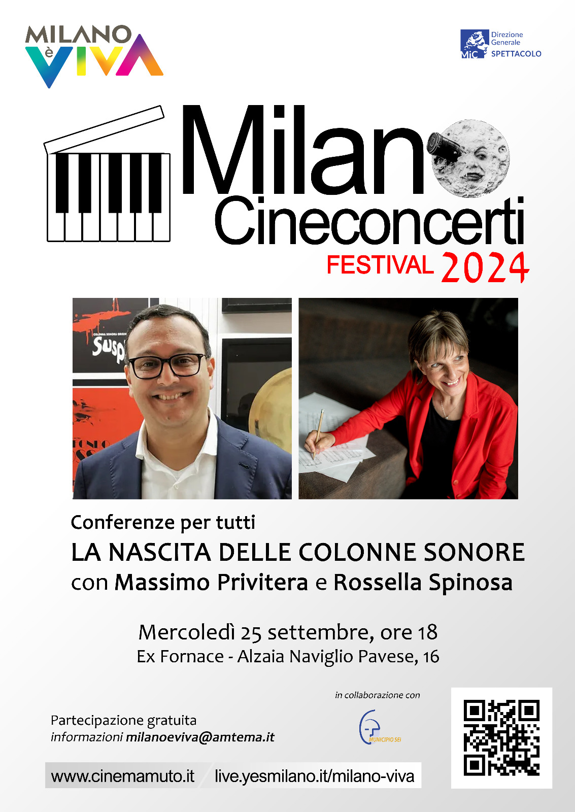 locandina conferenza spinosa privitera film music 2024