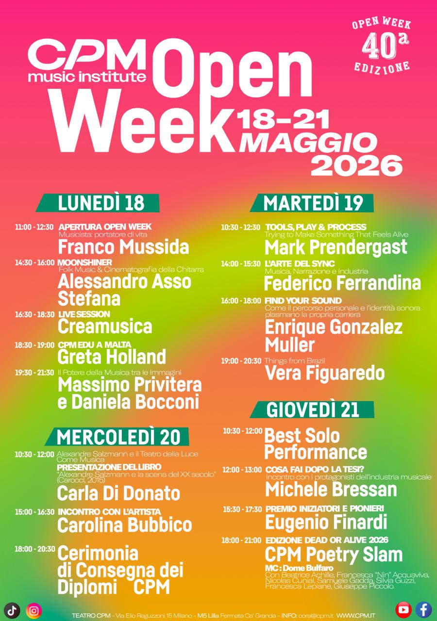 locandina cpm open week 2026