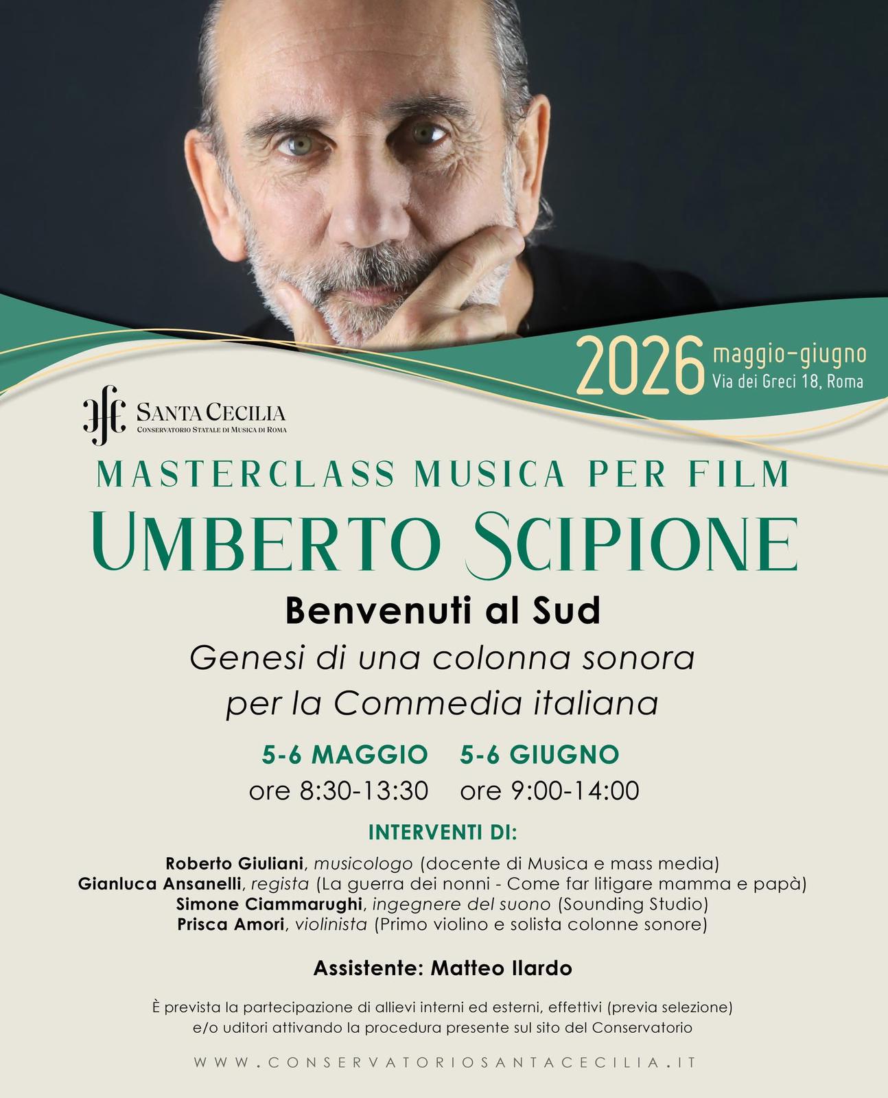 locandina masterclass umberto scipione benvenutialsud