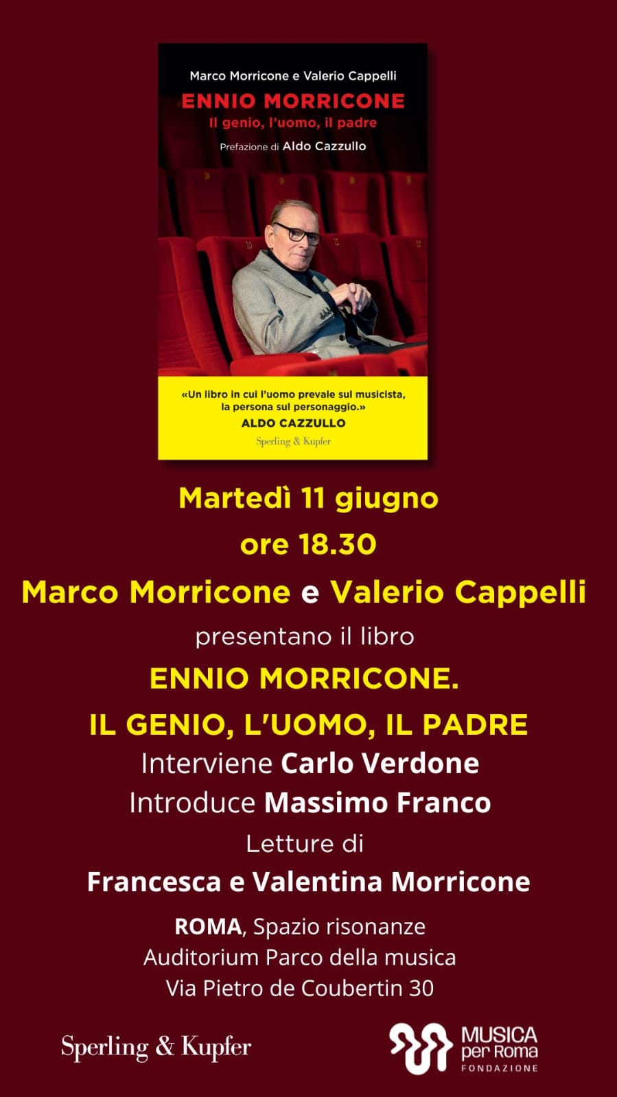 locandina presentazione libro ennio morricone marco