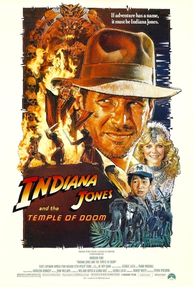 La locandina originale di Indiana Jones e il tempio maledetto (1984)