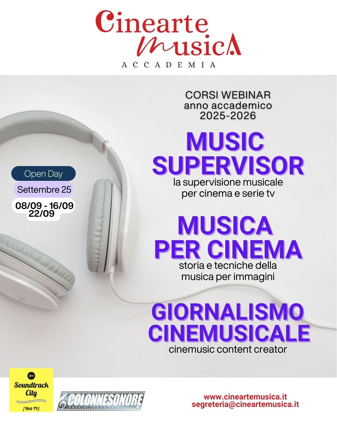 CORSO MUSIC SUPERVISOR Open Day SETT 25 Instagram 45