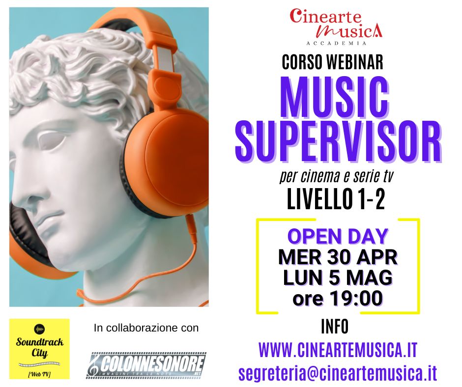 CORSO MUSIC SUPERVISOR open day Apr Mag 2025