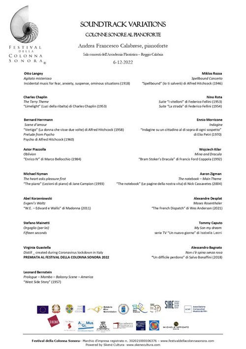 locandina festival della colonna sonora calendario2