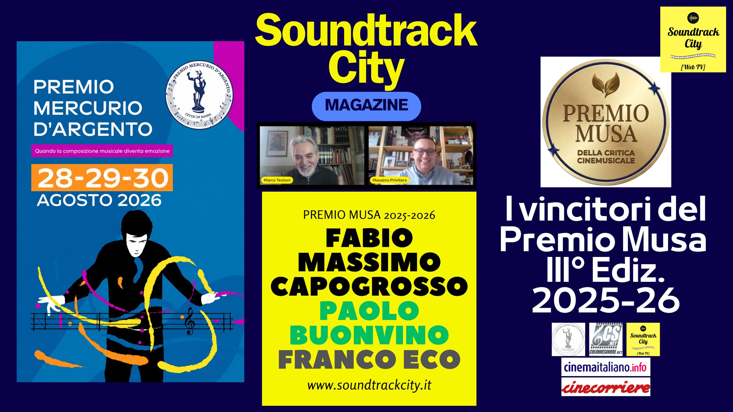 locandina soundtrack city premio musa 2026 mercurio